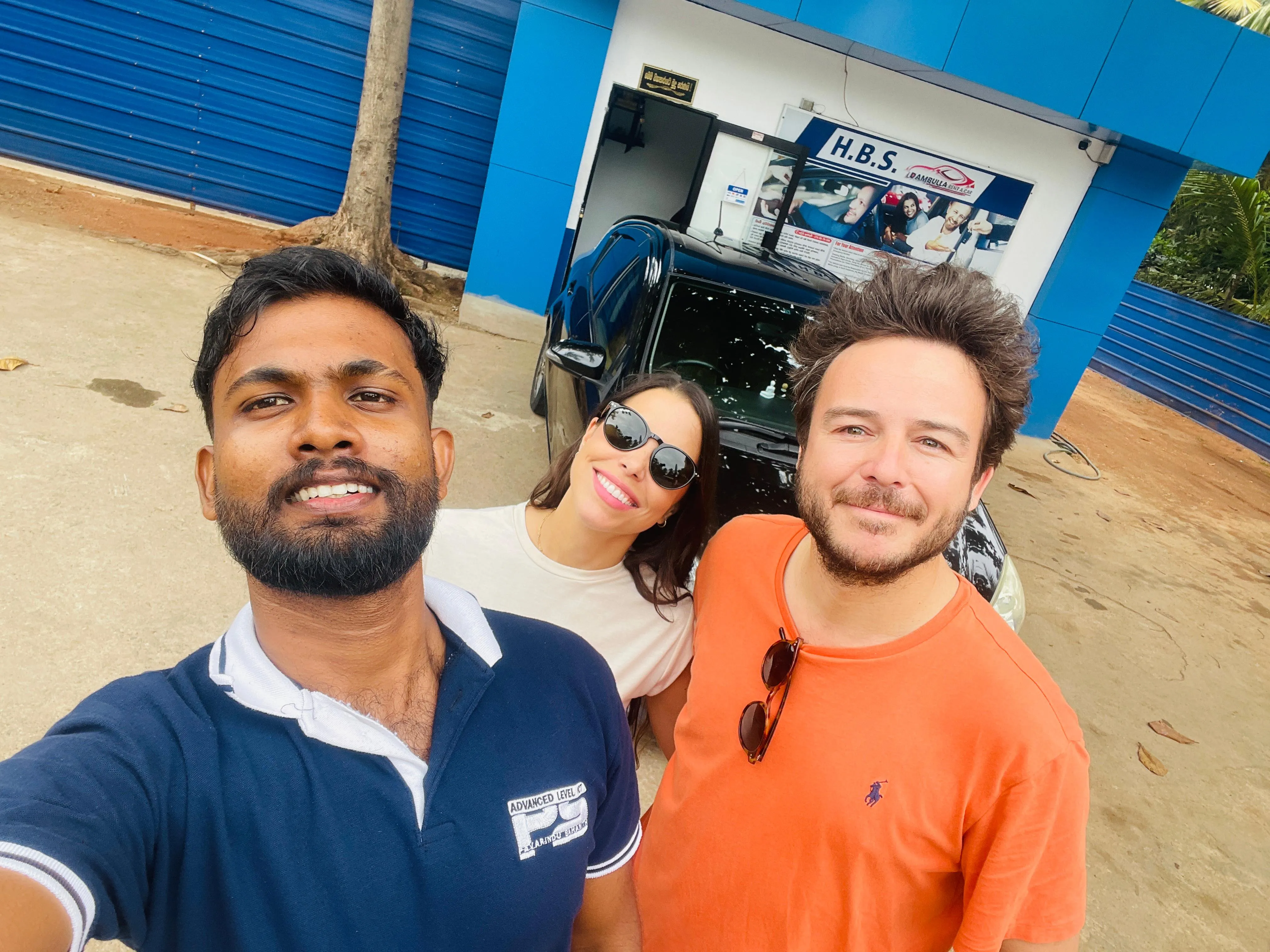 UK Tourists driving rent a car in Sri Lanka